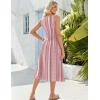 image:imageZeagoo Womens Summer Midi Dresses 2026 Casual Sleeveless Tank Sundresses A Line Crewneck Beach Vacation Dress with PocketsWhitered Patternmz772