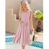 image:imageZeagoo Womens Summer Midi Dresses 2026 Casual Sleeveless Tank Sundresses A Line Crewneck Beach Vacation Dress with PocketsWhitered Patternmz772