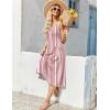 image:imageZeagoo Womens Summer Midi Dresses 2026 Casual Sleeveless Tank Sundresses A Line Crewneck Beach Vacation Dress with PocketsWhitered Patternmz772