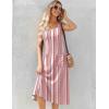 image:imageZeagoo Womens Summer Midi Dresses 2026 Casual Sleeveless Tank Sundresses A Line Crewneck Beach Vacation Dress with PocketsWhitered Patternmz772