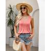 image:imageZeagoo Womens Summer Tank Tops 2026 Pleated Square Neck Loose Fit Casual Flowy Tunic Sleeveless ShirtsCoral