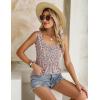 image:imageZeagoo Womens Summer Tank Tops 2026 Pleated Square Neck Loose Fit Casual Flowy Tunic Sleeveless ShirtsFloral Pink