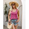 image:imageZeagoo Womens Summer Tank Tops 2026 Pleated Square Neck Loose Fit Casual Flowy Tunic Sleeveless ShirtsHot Pink