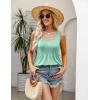 image:imageZeagoo Womens Summer Tank Tops 2026 Pleated Square Neck Loose Fit Casual Flowy Tunic Sleeveless ShirtsMint Green