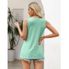 image:imageZeagoo Womens Summer Tank Tops 2026 Pleated Square Neck Loose Fit Casual Flowy Tunic Sleeveless ShirtsMint Green