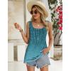 image:imageZeagoo Womens Summer Tank Tops 2026 Pleated Square Neck Loose Fit Casual Flowy Tunic Sleeveless ShirtsXh363