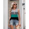 image:imageZeagoo Womens Tank Tops 2026 Loose V Neck Spring Summer Tops Business Dressy Sleeveless ShirtsColor Block 595
