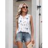 image:imageZeagoo Womens Tank Tops 2026 Loose V Neck Spring Summer Tops Business Dressy Sleeveless ShirtsFloral White