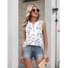 image:imageZeagoo Womens Tank Tops 2026 Loose V Neck Spring Summer Tops Business Dressy Sleeveless ShirtsLeaf White 113