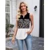image:imageZeagoo Womens Tank Tops 2026 Loose V Neck Spring Summer Tops Business Dressy Sleeveless ShirtsLeopard Patchwork