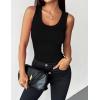 image:imageZeagoo Womens Tank Tops 2026 Scoop Neck Ribbed Sleeveless Top Casual Basic Slim Fitted Knit Cami Tee ShirtsA1black