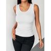 image:imageZeagoo Womens Tank Tops 2026 Scoop Neck Ribbed Sleeveless Top Casual Basic Slim Fitted Knit Cami Tee ShirtsA1white