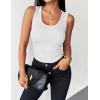 image:imageZeagoo Womens Tank Tops 2026 Scoop Neck Ribbed Sleeveless Top Casual Basic Slim Fitted Knit Cami Tee ShirtsA1white