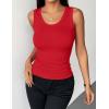 image:imageZeagoo Womens Tank Tops 2026 Scoop Neck Ribbed Sleeveless Top Casual Basic Slim Fitted Knit Cami Tee ShirtsAred