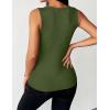image:imageZeagoo Womens Tank Tops 2026 Scoop Neck Ribbed Sleeveless Top Casual Basic Slim Fitted Knit Cami Tee ShirtsArmy Green
