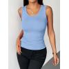 image:imageZeagoo Womens Tank Tops 2026 Scoop Neck Ribbed Sleeveless Top Casual Basic Slim Fitted Knit Cami Tee ShirtsBlue