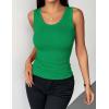 image:imageZeagoo Womens Tank Tops 2026 Scoop Neck Ribbed Sleeveless Top Casual Basic Slim Fitted Knit Cami Tee ShirtsGreen