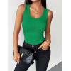 image:imageZeagoo Womens Tank Tops 2026 Scoop Neck Ribbed Sleeveless Top Casual Basic Slim Fitted Knit Cami Tee ShirtsGreen