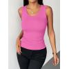 image:imageZeagoo Womens Tank Tops 2026 Scoop Neck Ribbed Sleeveless Top Casual Basic Slim Fitted Knit Cami Tee ShirtsHot Pink