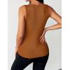 image:imageZeagoo Womens Tank Tops 2026 Scoop Neck Ribbed Sleeveless Top Casual Basic Slim Fitted Knit Cami Tee ShirtsLight Brown