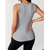 image:imageZeagoo Womens Tank Tops 2026 Scoop Neck Ribbed Sleeveless Top Casual Basic Slim Fitted Knit Cami Tee ShirtsLight Grey