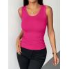 image:imageZeagoo Womens Tank Tops 2026 Scoop Neck Ribbed Sleeveless Top Casual Basic Slim Fitted Knit Cami Tee ShirtsRose Pink