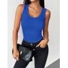 image:imageZeagoo Womens Tank Tops 2026 Scoop Neck Ribbed Sleeveless Top Casual Basic Slim Fitted Knit Cami Tee ShirtsRoyal Blue