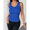 image:imageZeagoo Womens Tank Tops 2026 Scoop Neck Ribbed Sleeveless Top Casual Basic Slim Fitted Knit Cami Tee ShirtsRoyal Blue