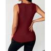 image:imageZeagoo Womens Tank Tops 2026 Scoop Neck Ribbed Sleeveless Top Casual Basic Slim Fitted Knit Cami Tee ShirtsWine Red
