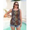 image:imageZeagoo Womens Tank Tops 2026 Summer Loose Fit Crew Neck Boho Tunic Pleated Babydoll Sleeveless Shirts with Button DetailAmz721