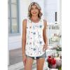 image:imageZeagoo Womens Tank Tops 2026 Summer Loose Fit Crew Neck Boho Tunic Pleated Babydoll Sleeveless Shirts with Button DetailBf290