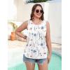 image:imageZeagoo Womens Tank Tops 2026 Summer Loose Fit Crew Neck Boho Tunic Pleated Babydoll Sleeveless Shirts with Button DetailBf290