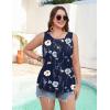 image:imageZeagoo Womens Tank Tops 2026 Summer Loose Fit Crew Neck Boho Tunic Pleated Babydoll Sleeveless Shirts with Button DetailBf318