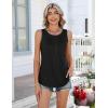image:imageZeagoo Womens Tank Tops 2026 Summer Loose Fit Crew Neck Boho Tunic Pleated Babydoll Sleeveless Shirts with Button DetailBlack