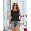 image:imageZeagoo Womens Tank Tops 2026 Summer Loose Fit Crew Neck Boho Tunic Pleated Babydoll Sleeveless Shirts with Button DetailBlack