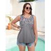 image:imageZeagoo Womens Tank Tops 2026 Summer Loose Fit Crew Neck Boho Tunic Pleated Babydoll Sleeveless Shirts with Button DetailHf36