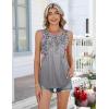 image:imageZeagoo Womens Tank Tops 2026 Summer Loose Fit Crew Neck Boho Tunic Pleated Babydoll Sleeveless Shirts with Button DetailHf36
