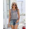 image:imageZeagoo Womens Tank Tops 2026 Summer Loose Fit Crew Neck Boho Tunic Pleated Babydoll Sleeveless Shirts with Button DetailHf36