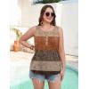 image:imageZeagoo Womens Tank Tops 2026 Summer Loose Fit Crew Neck Boho Tunic Pleated Babydoll Sleeveless Shirts with Button DetailJh398