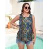 image:imageZeagoo Womens Tank Tops 2026 Summer Loose Fit Crew Neck Boho Tunic Pleated Babydoll Sleeveless Shirts with Button DetailMz779