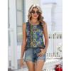 image:imageZeagoo Womens Tank Tops 2026 Summer Loose Fit Crew Neck Boho Tunic Pleated Babydoll Sleeveless Shirts with Button DetailMz779