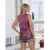 image:imageZeagoo Womens Tank Tops 2026 Summer Loose Fit Crew Neck Boho Tunic Pleated Babydoll Sleeveless Shirts with Button DetailMz841