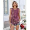 image:imageZeagoo Womens Tank Tops 2026 Summer Loose Fit Crew Neck Boho Tunic Pleated Babydoll Sleeveless Shirts with Button DetailMz841