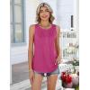 image:imageZeagoo Womens Tank Tops 2026 Summer Loose Fit Crew Neck Boho Tunic Pleated Babydoll Sleeveless Shirts with Button DetailRose