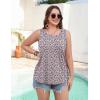 image:imageZeagoo Womens Tank Tops 2026 Summer Loose Fit Crew Neck Boho Tunic Pleated Babydoll Sleeveless Shirts with Button DetailXh498