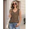 image:imageZeagoo Womens Tank Tops Pleated V Neck Business Casual Sleeveless Shirts Trendy Dressy Textured Summer Work BlouseAn136 Leopard