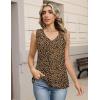 image:imageZeagoo Womens Tank Tops Pleated V Neck Business Casual Sleeveless Shirts Trendy Dressy Textured Summer Work BlouseAn136 Leopard