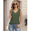 image:imageZeagoo Womens Tank Tops Pleated V Neck Business Casual Sleeveless Shirts Trendy Dressy Textured Summer Work BlouseArmy Green