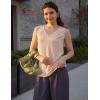 image:imageZeagoo Womens Tank Tops Pleated V Neck Business Casual Sleeveless Shirts Trendy Dressy Textured Summer Work BlouseBeige