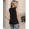 image:imageZeagoo Womens Tank Tops Pleated V Neck Business Casual Sleeveless Shirts Trendy Dressy Textured Summer Work BlouseBlack